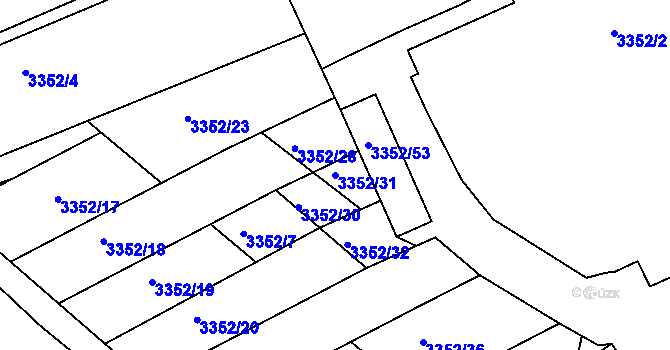 Parcela st. 3352/31 v KÚ Šardice, Katastrální mapa