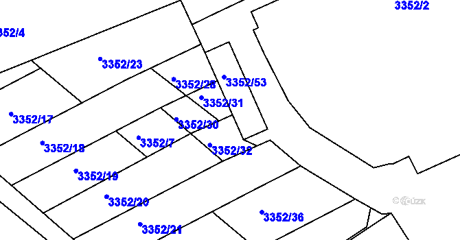 Parcela st. 3352/33 v KÚ Šardice, Katastrální mapa