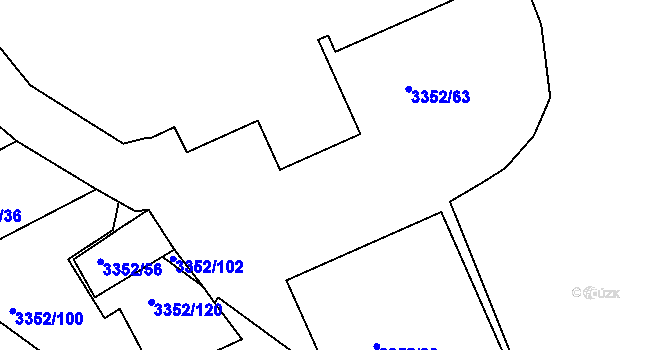 Parcela st. 3352/61 v KÚ Šardice, Katastrální mapa