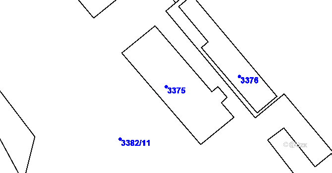Parcela st. 3375 v KÚ Šardice, Katastrální mapa
