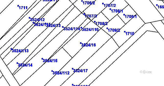 Parcela st. 3524/16 v KÚ Šardice, Katastrální mapa