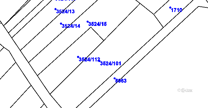 Parcela st. 3524/17 v KÚ Šardice, Katastrální mapa