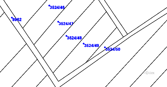 Parcela st. 3524/49 v KÚ Šardice, Katastrální mapa