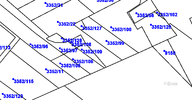 Parcela st. 3352/98 v KÚ Šardice, Katastrální mapa