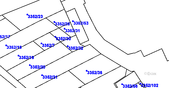Parcela st. 3352/103 v KÚ Šardice, Katastrální mapa
