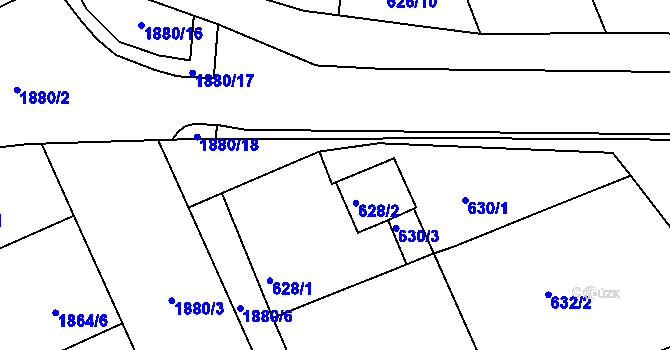 Parcela st. 630/2 v KÚ Šardice, Katastrální mapa