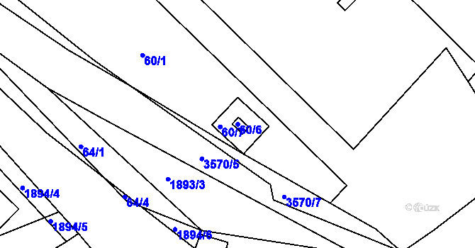 Parcela st. 60/6 v KÚ Šardice, Katastrální mapa
