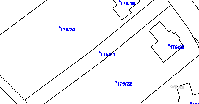 Parcela st. 176/21 v KÚ Šardice, Katastrální mapa
