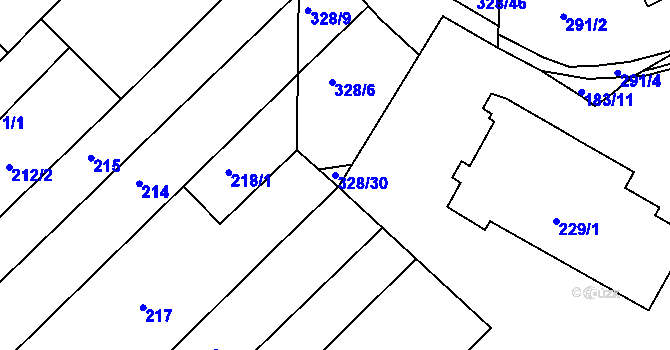 Parcela st. 328/30 v KÚ Šardice, Katastrální mapa