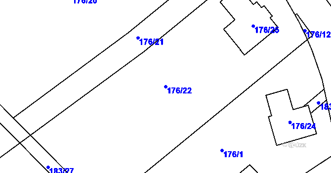 Parcela st. 176/22 v KÚ Šardice, Katastrální mapa