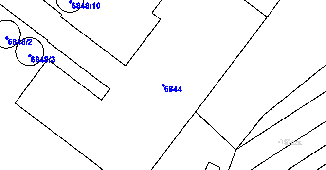 Parcela st. 6844 v KÚ Šardice, Katastrální mapa