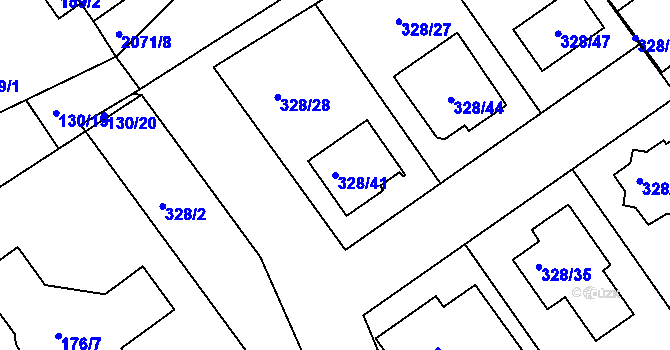 Parcela st. 328/41 v KÚ Šardice, Katastrální mapa
