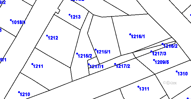 Parcela st. 1215/1 v KÚ Šardice, Katastrální mapa