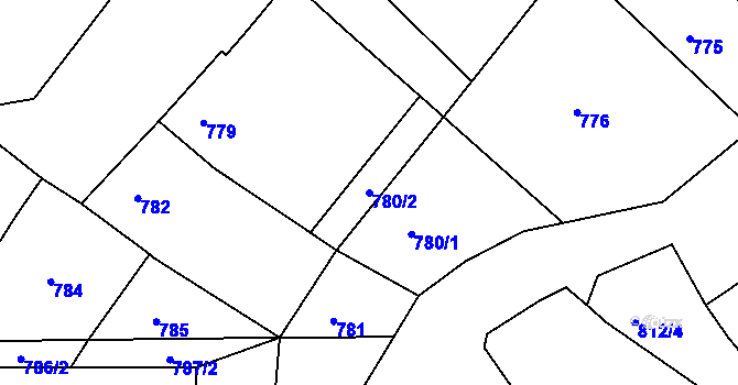 Parcela st. 780/2 v KÚ Šardice, Katastrální mapa