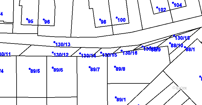 Parcela st. 130/15 v KÚ Šardice, Katastrální mapa