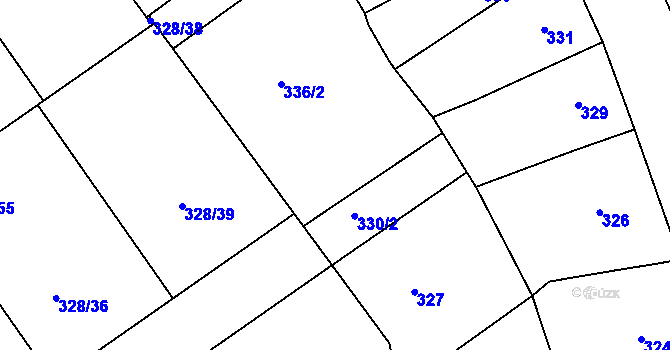 Parcela st. 332/2 v KÚ Šardice, Katastrální mapa