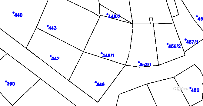 Parcela st. 448/1 v KÚ Šardice, Katastrální mapa