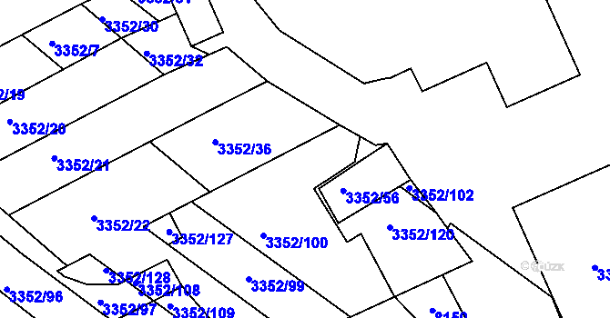 Parcela st. 3352/119 v KÚ Šardice, Katastrální mapa