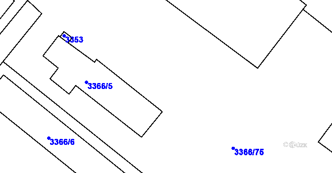 Parcela st. 3366/61 v KÚ Šardice, Katastrální mapa
