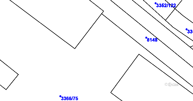 Parcela st. 3366/63 v KÚ Šardice, Katastrální mapa