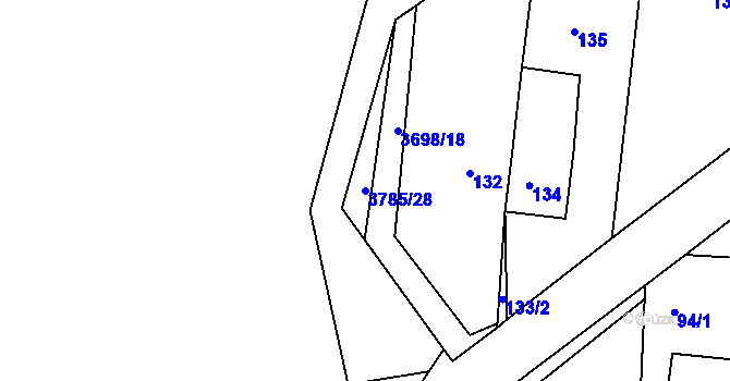 Parcela st. 3785/28 v KÚ Šardice, Katastrální mapa