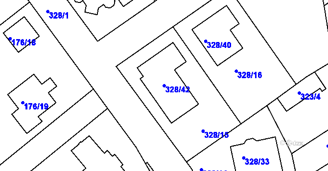 Parcela st. 328/42 v KÚ Šardice, Katastrální mapa