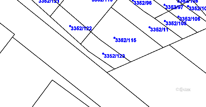 Parcela st. 3352/123 v KÚ Šardice, Katastrální mapa