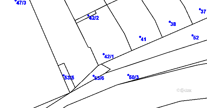 Parcela st. 42/1 v KÚ Šardice, Katastrální mapa