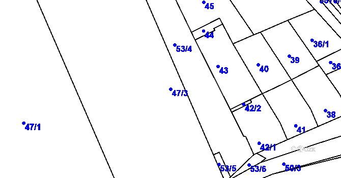 Parcela st. 47/3 v KÚ Šardice, Katastrální mapa