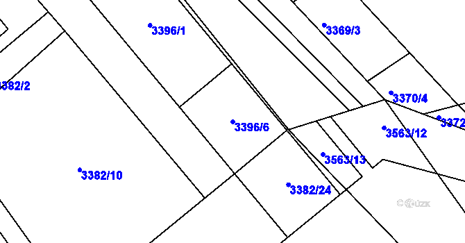 Parcela st. 3396/6 v KÚ Šardice, Katastrální mapa