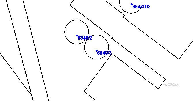 Parcela st. 6848/3 v KÚ Šardice, Katastrální mapa