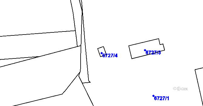 Parcela st. 6727/4 v KÚ Šardice, Katastrální mapa
