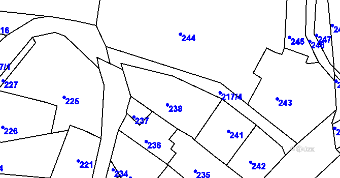 Parcela st. 239 v KÚ Šarovy, Katastrální mapa
