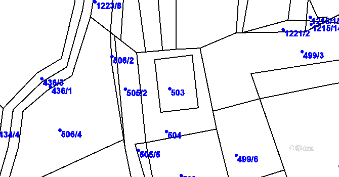 Parcela st. 503 v KÚ Šarovy, Katastrální mapa