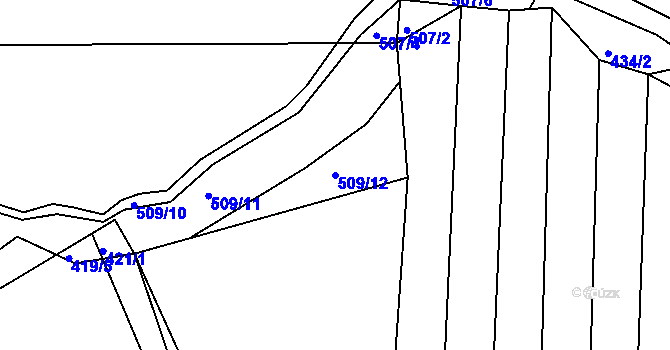 Parcela st. 509/12 v KÚ Šarovy, Katastrální mapa