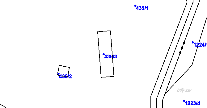 Parcela st. 435/3 v KÚ Šarovy, Katastrální mapa