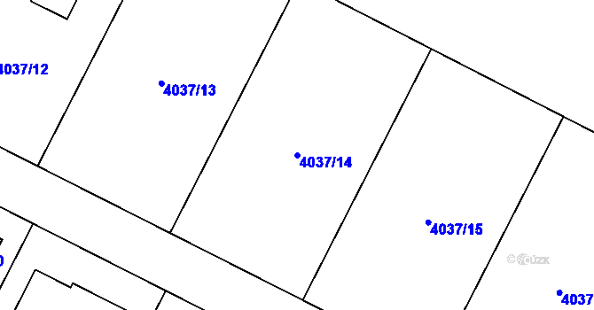 Parcela st. 4037/14 v KÚ Šatov, Katastrální mapa
