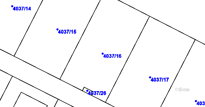 Parcela st. 4037/16 v KÚ Šatov, Katastrální mapa