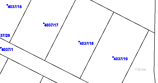 Parcela st. 4037/18 v KÚ Šatov, Katastrální mapa