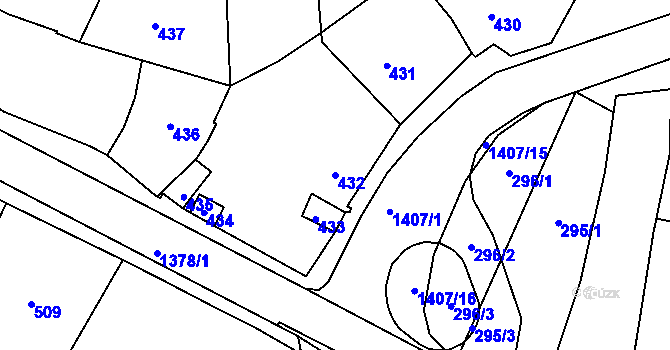 Parcela st. 432 v KÚ Šatov, Katastrální mapa