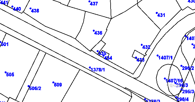 Parcela st. 435 v KÚ Šatov, Katastrální mapa