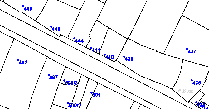 Parcela st. 440 v KÚ Šatov, Katastrální mapa