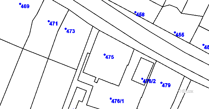 Parcela st. 475 v KÚ Šatov, Katastrální mapa