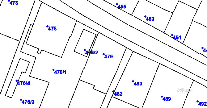 Parcela st. 479 v KÚ Šatov, Katastrální mapa