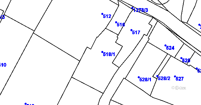 Parcela st. 518 v KÚ Šatov, Katastrální mapa