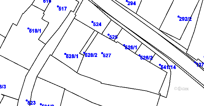 Parcela st. 527 v KÚ Šatov, Katastrální mapa