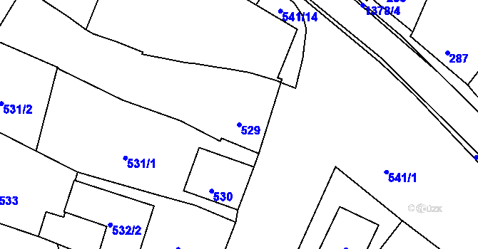 Parcela st. 529 v KÚ Šatov, Katastrální mapa