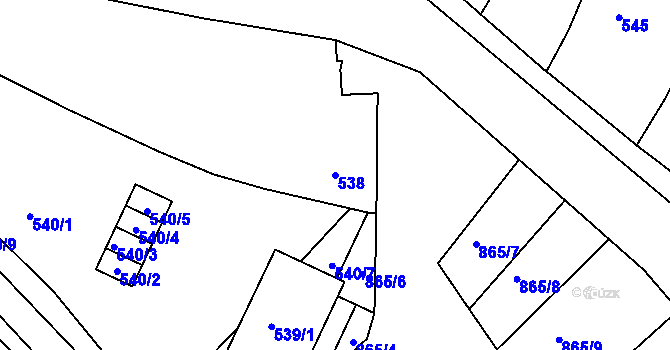 Parcela st. 538 v KÚ Šatov, Katastrální mapa