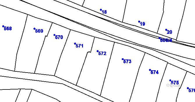 Parcela st. 572 v KÚ Šatov, Katastrální mapa