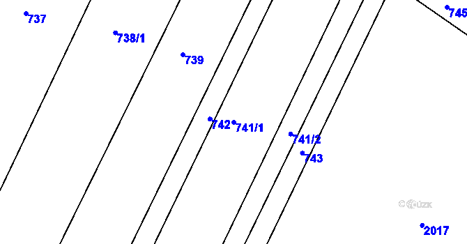 Parcela st. 741/1 v KÚ Šatov, Katastrální mapa